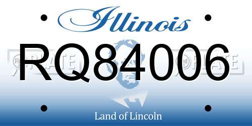RQ84006 Illinois License Plate