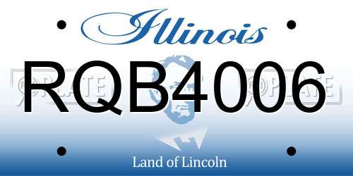 RQB4006 Illinois License Plate