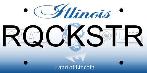 RQCKSTR Illinois License Plate