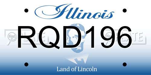 RQD196 Illinois License Plate