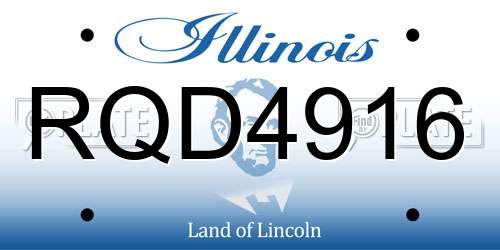 RQD4916 Illinois License Plate