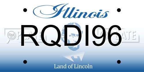 RQDI96 Illinois License Plate