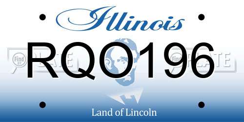 RQO196 Illinois License Plate
