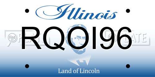 RQOI96 Illinois License Plate