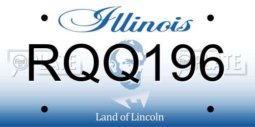 RQQ196 Illinois License Plate