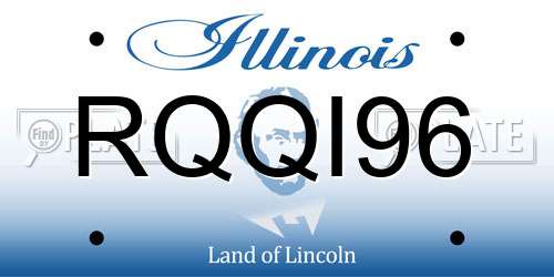RQQI96 Illinois License Plate