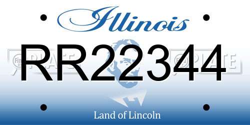 RR22344 Illinois License Plate