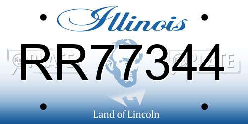 RR77344 Illinois License Plate