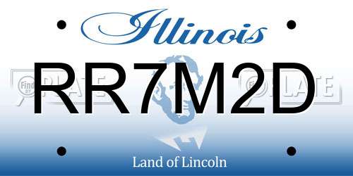 RR7M2D Illinois License Plate
