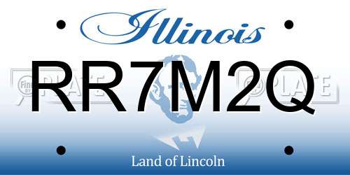 RR7M2Q Illinois License Plate