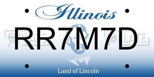 RR7M7D Illinois License Plate