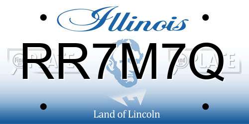 RR7M7Q Illinois License Plate