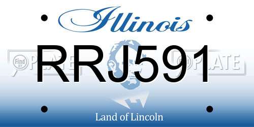RRJ591 Illinois License Plate