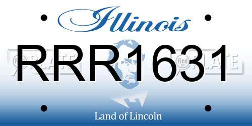 RRR1631 Illinois License Plate
