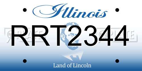 RRT2344 Illinois License Plate