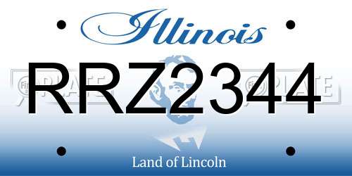 RRZ2344 Illinois License Plate
