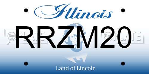 RRZM20 Illinois License Plate