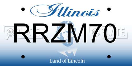 RRZM70 Illinois License Plate