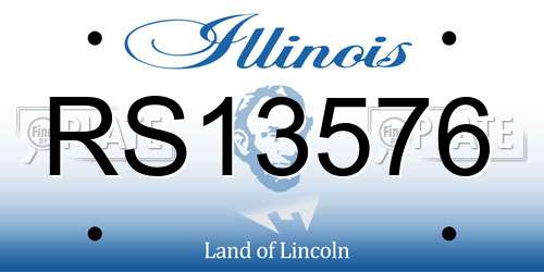 RS13576 Illinois License Plate