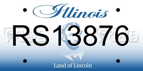 RS13876 Illinois License Plate