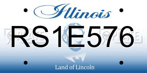 RS1E576 Illinois License Plate