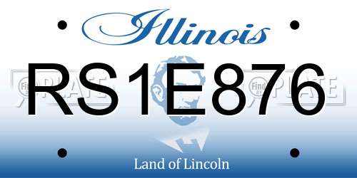 RS1E876 Illinois License Plate