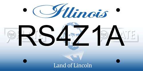 RS4Z1A Illinois License Plate