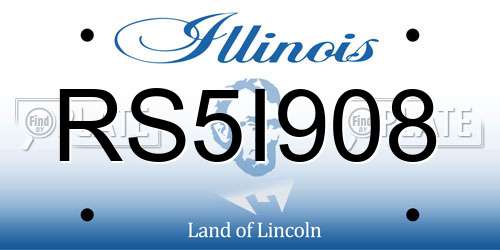 RS5I908 Illinois License Plate