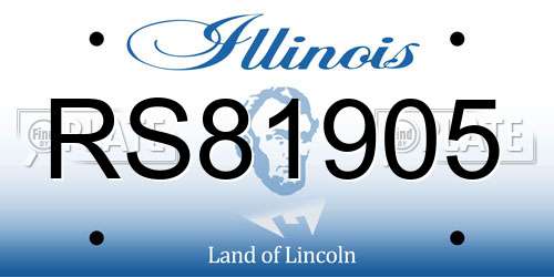 RS81905 Illinois License Plate