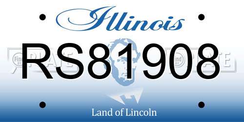 RS81908 Illinois License Plate