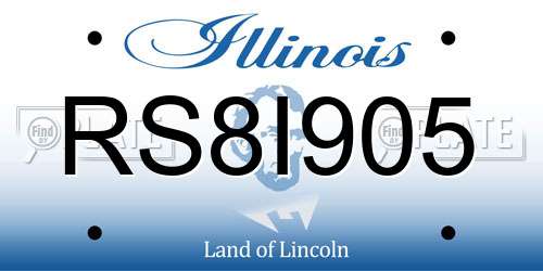 RS8I905 Illinois License Plate