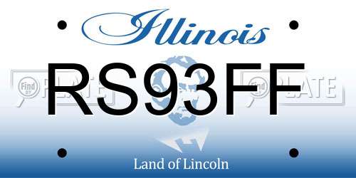 RS93FF Illinois License Plate