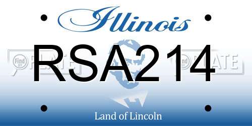RSA214 Illinois License Plate