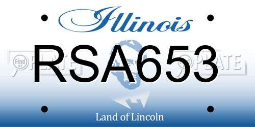 RSA653 Illinois License Plate