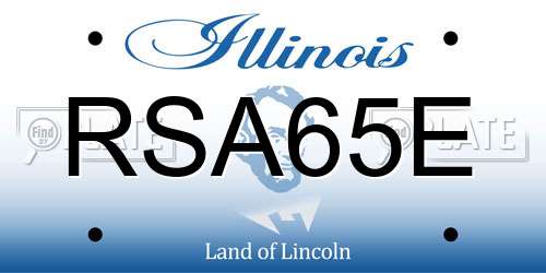 RSA65E Illinois License Plate