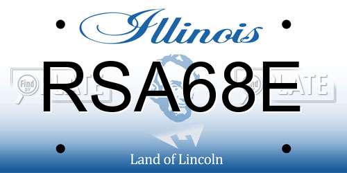 RSA68E Illinois License Plate