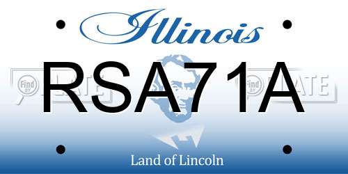 RSA71A Illinois License Plate
