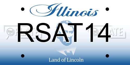 RSAT14 Illinois License Plate