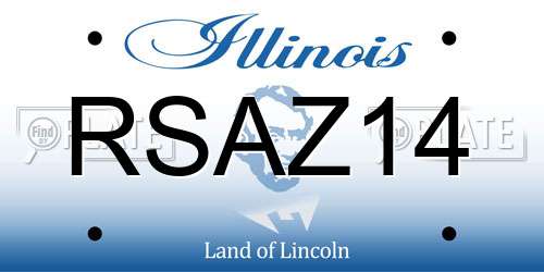 RSAZ14 Illinois License Plate
