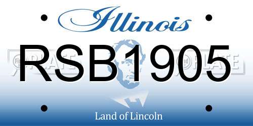 RSB1905 Illinois License Plate