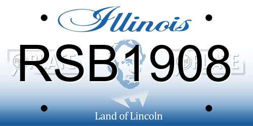 RSB1908 Illinois License Plate