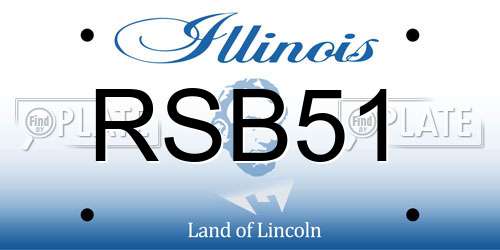 RSB51 Illinois License Plate