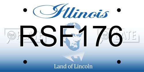 RSF176 Illinois License Plate