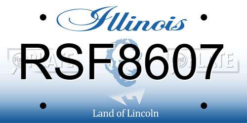 RSF8607 Illinois License Plate