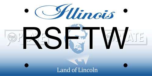 RSFTW Illinois License Plate