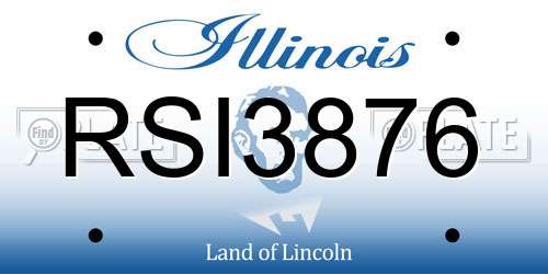 RSI3876 Illinois License Plate