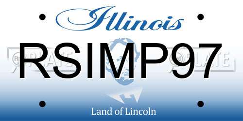 RSIMP97 Illinois License Plate