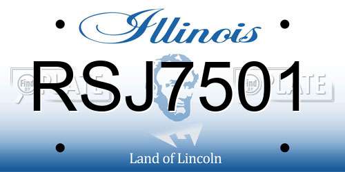 RSJ7501 Illinois License Plate
