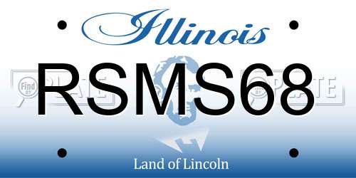 RSMS68 Illinois License Plate