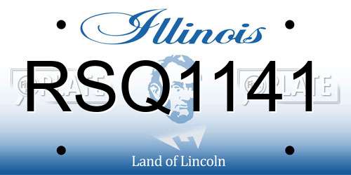 RSQ1141 Illinois License Plate